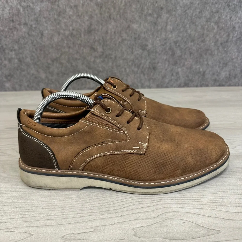 Nunn Bush Cadet Plain Toe Oxford Mens 9 Brown Casual Textured Shoes 81176-238